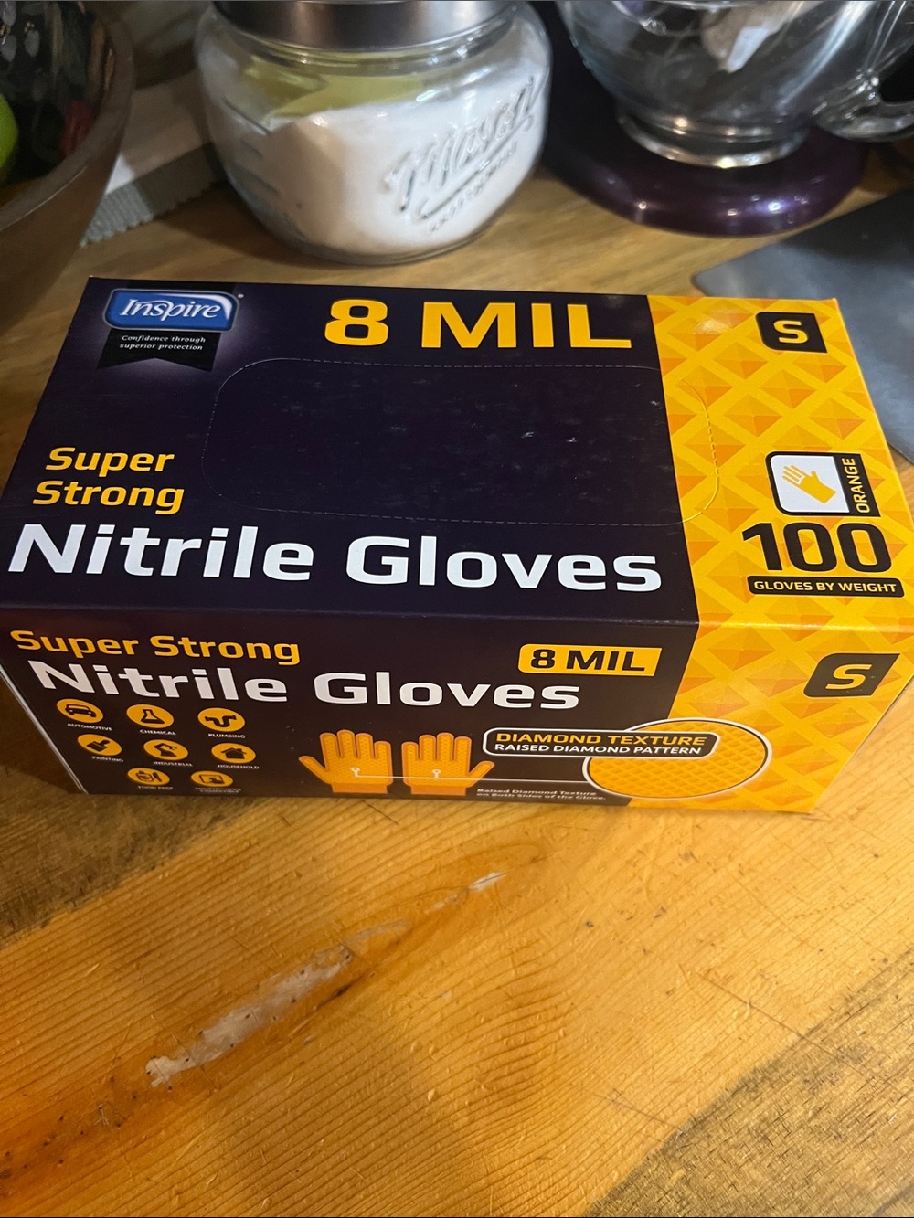 Inspire Nitrile Gloves - Orange VERY sturdy—texture both sides 100 NOT 50ct